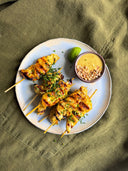 Chicken Skewers with Miso Ginger Peanut Sauce