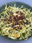 Cabbage, Corn and Cilantro Slaw with Miso Ginger Dressing