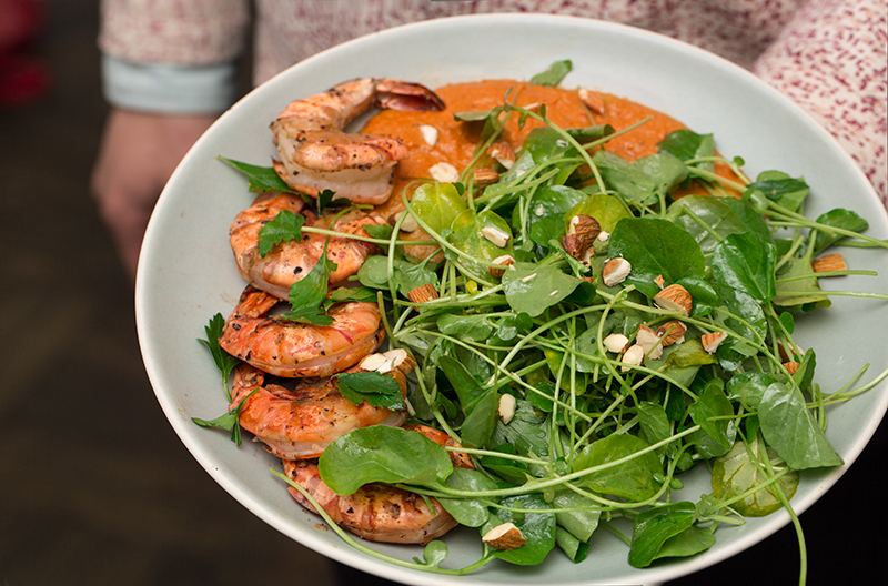 Grilled Prawns and Cress Salad